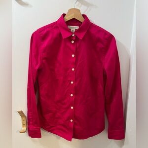 Banana Republic Pink Non-Iron Fitted Button Up Long Sleeve Shirt Size 8 Petite